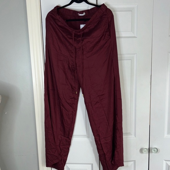 Women's Burgundy Pants - Picture 1 of 7